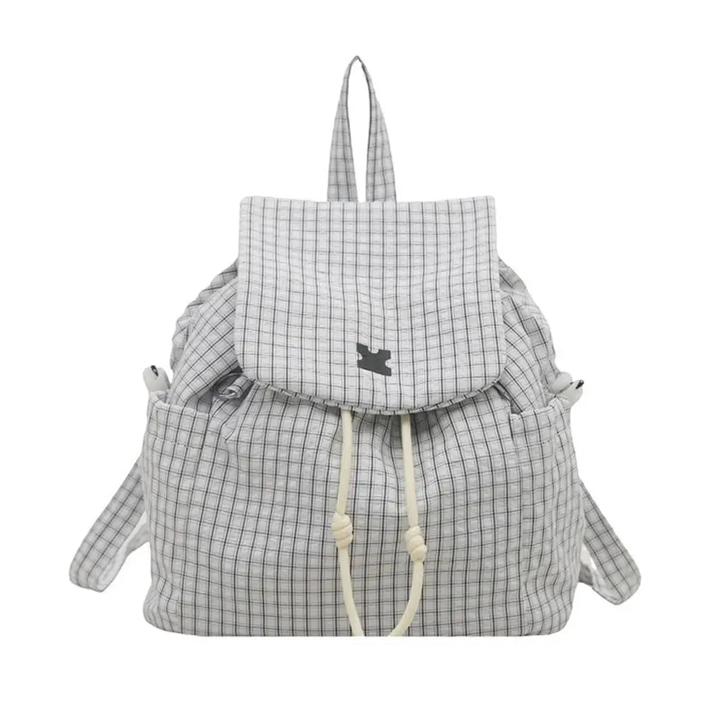 New Plaid Drawstring Backpack