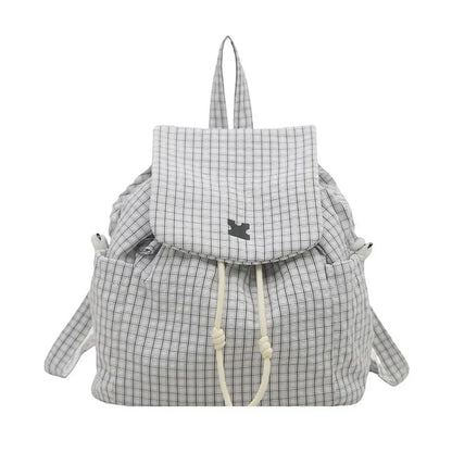 New Plaid Drawstring Backpack