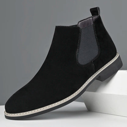 Fashion Men's Chelsea Boots Mid Top Leather Casual Shoes New Vintage Style Male Handmade Footwear Business Dress Man Ankle Boots