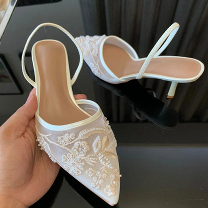 Brand Designer White Women Pumps Heels