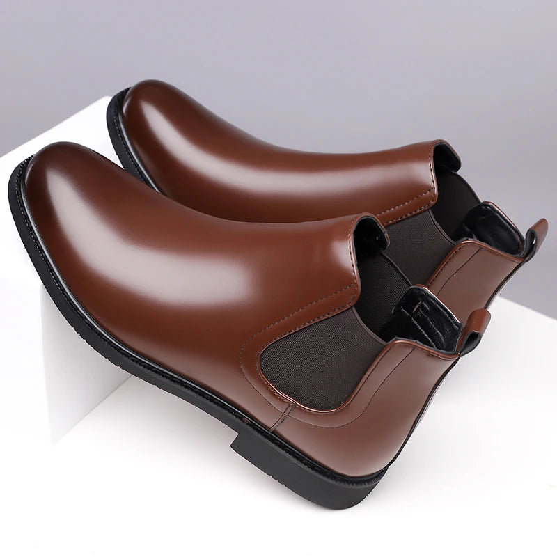 Casual Leather Men´s Chelsea Boots Comfortable Male Business Shoes