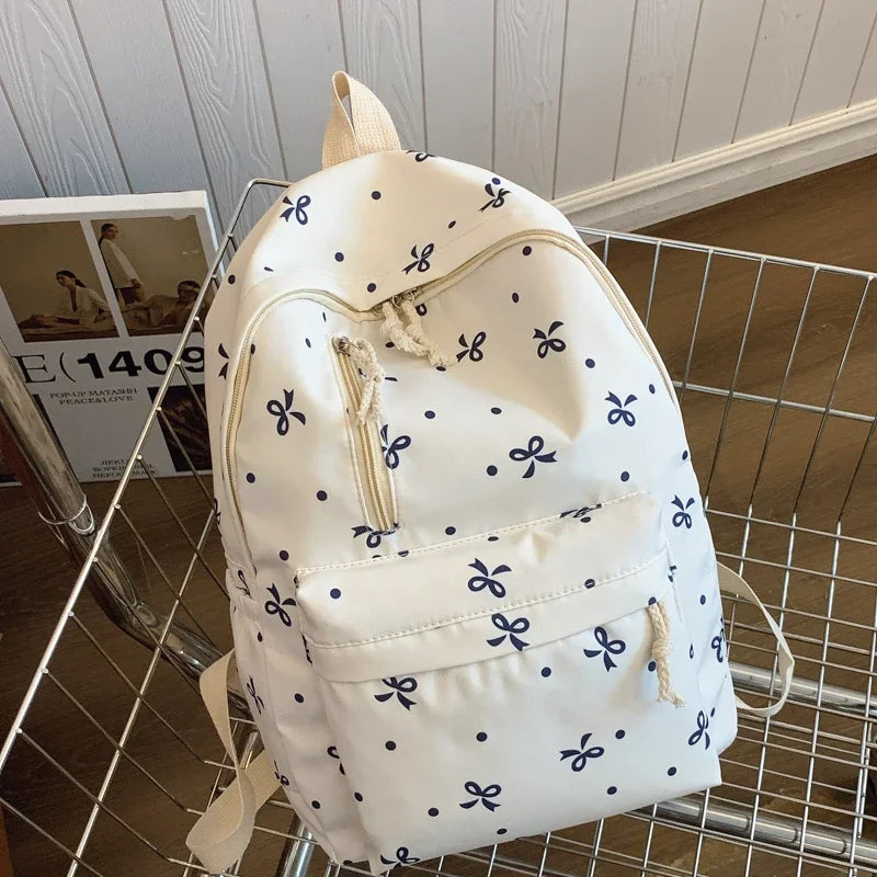 Bow Print  Straps Large Capacity Backpack for Daily Use