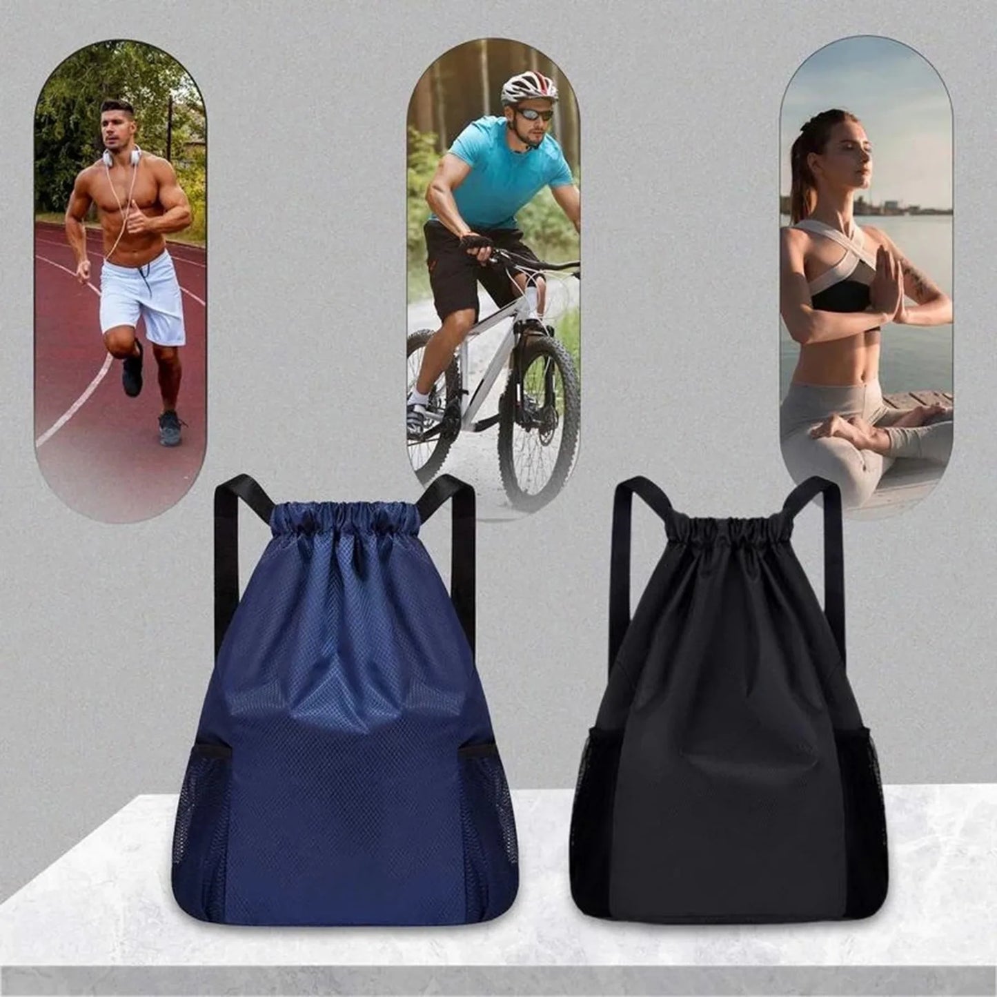 Men/Women Drawstring Pocket Backpack