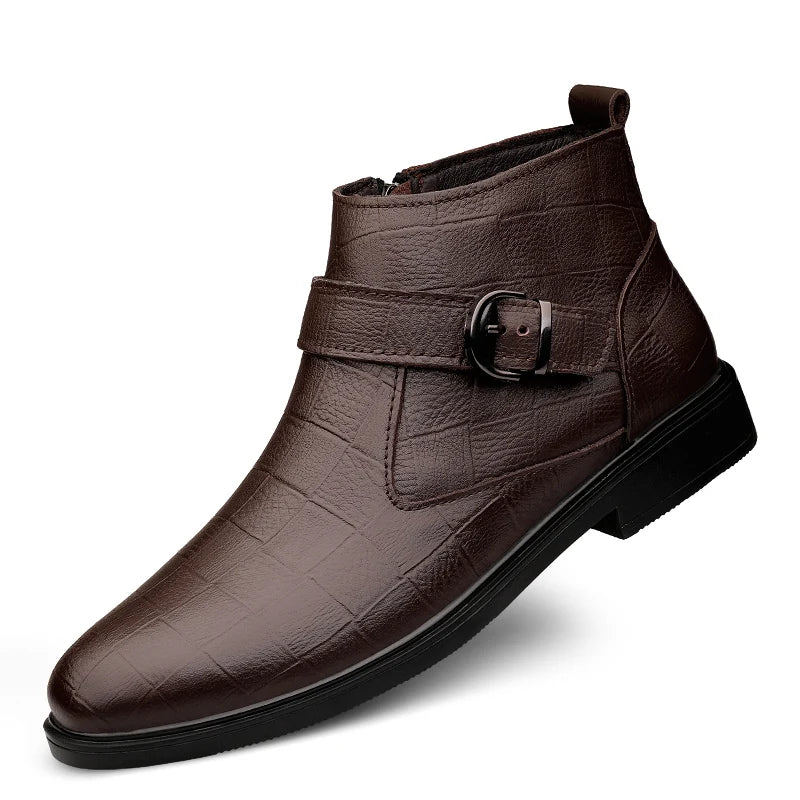 Men's Genuine Leather Casual Shoes,High-quality Thick-soled Boots