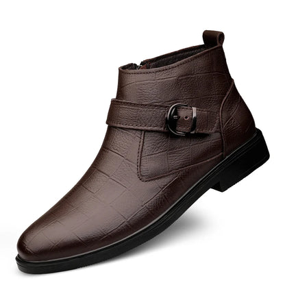 Men's Genuine Leather Casual Shoes,High-quality Thick-soled Boots