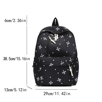 Bow Print  Straps Large Capacity Backpack for Daily Use