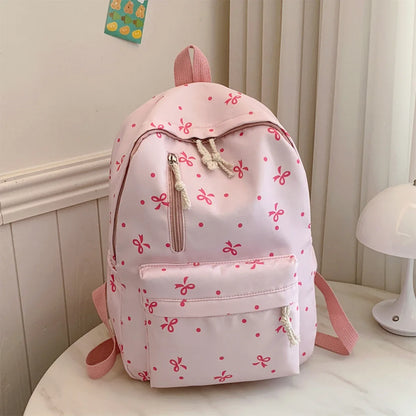 Bow Print  Straps Large Capacity Backpack for Daily Use