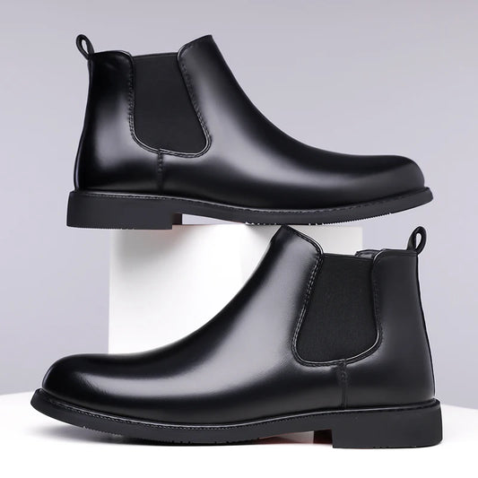 Casual Leather Men´s Chelsea Boots Comfortable Male Business Shoes