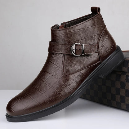 Men's Genuine Leather Casual Shoes,High-quality Thick-soled Boots