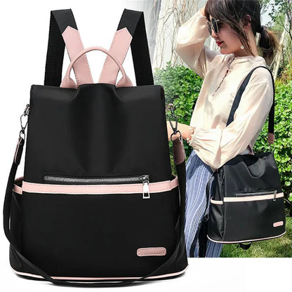 Women Black Waterproof Nylon School Bags For Teenage Girls High Quality Fashion Travel Tote Packbag