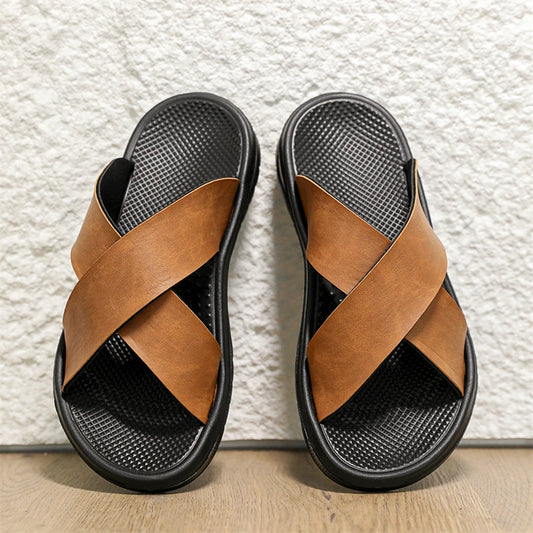 Men´s Leather Slippers with Soft Sole