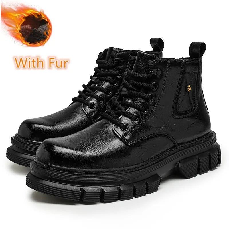 Lace-Up High Chelsea Men's Boots  Suede