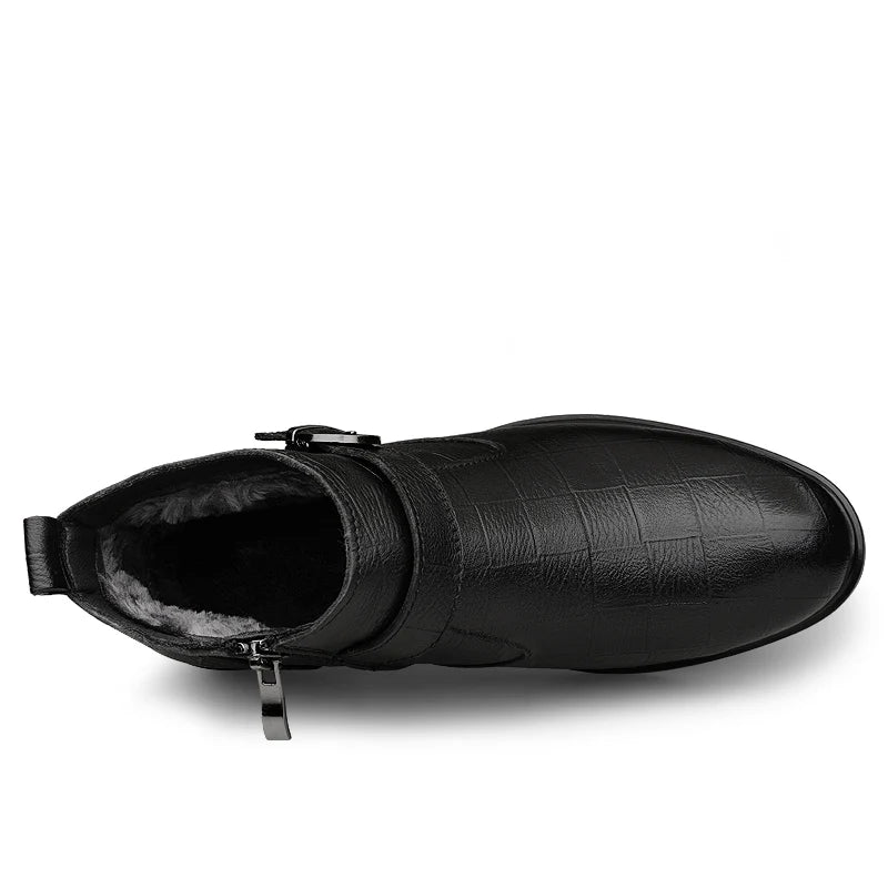 Men's Genuine Leather Casual Shoes,High-quality Thick-soled Boots