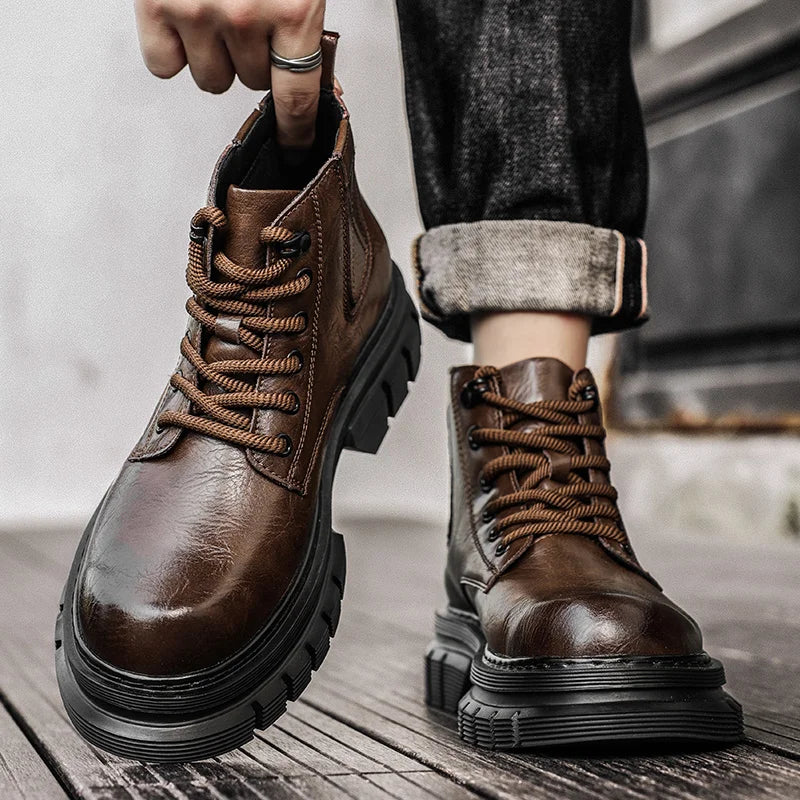 Lace-Up High Chelsea Men's Boots  Suede