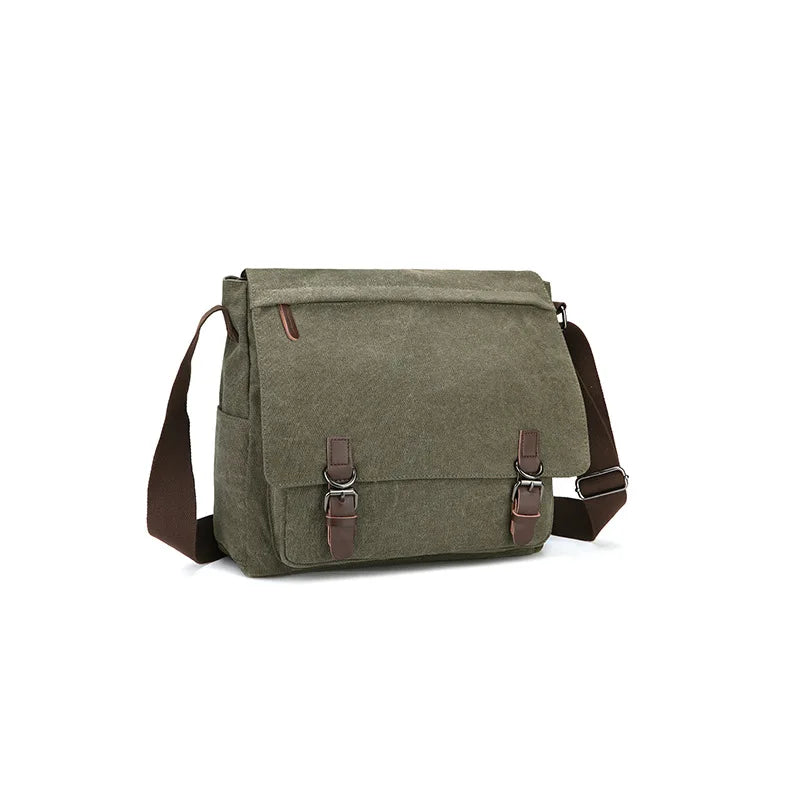 Vintage Bag Canvas Laptop Shoulder Bag Messenger Bag Men Casual Crossbody Bags School Bookbag