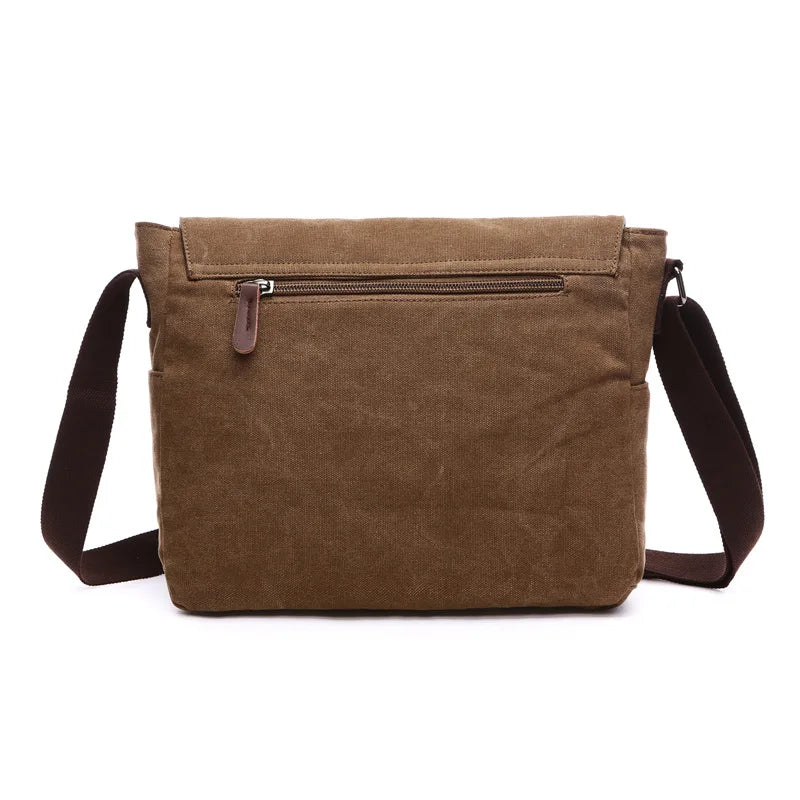 Vintage Bag Canvas Laptop Shoulder Bag Messenger Bag Men Casual Crossbody Bags School Bookbag