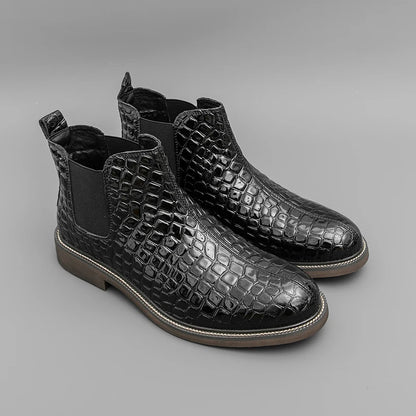 British Style Men's High Top Chelsea  Casual Leather Boots