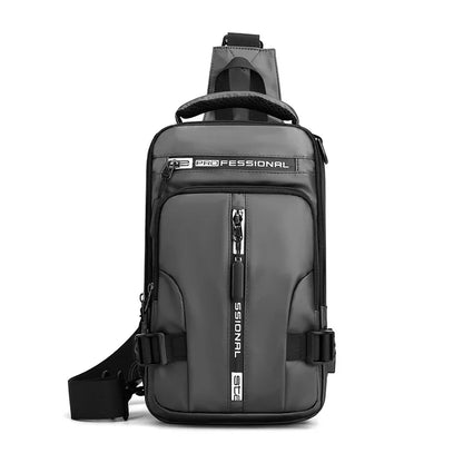 Men's Chest Bag Multifunction Travel Small Backpack Man Crossbody Bags with USB Port Men Shoulder Bag Fashion Chest Pack