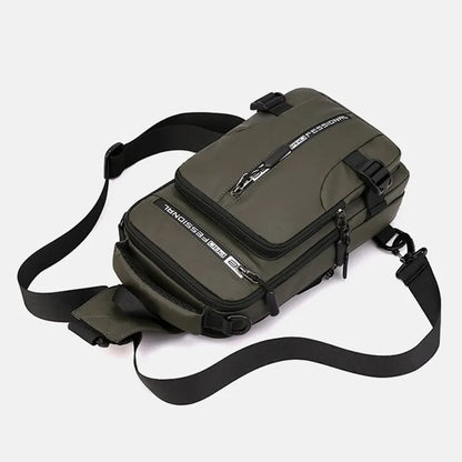 Men's Chest Bag Multifunction Travel Small Backpack Man Crossbody Bags with USB Port Men Shoulder Bag Fashion Chest Pack