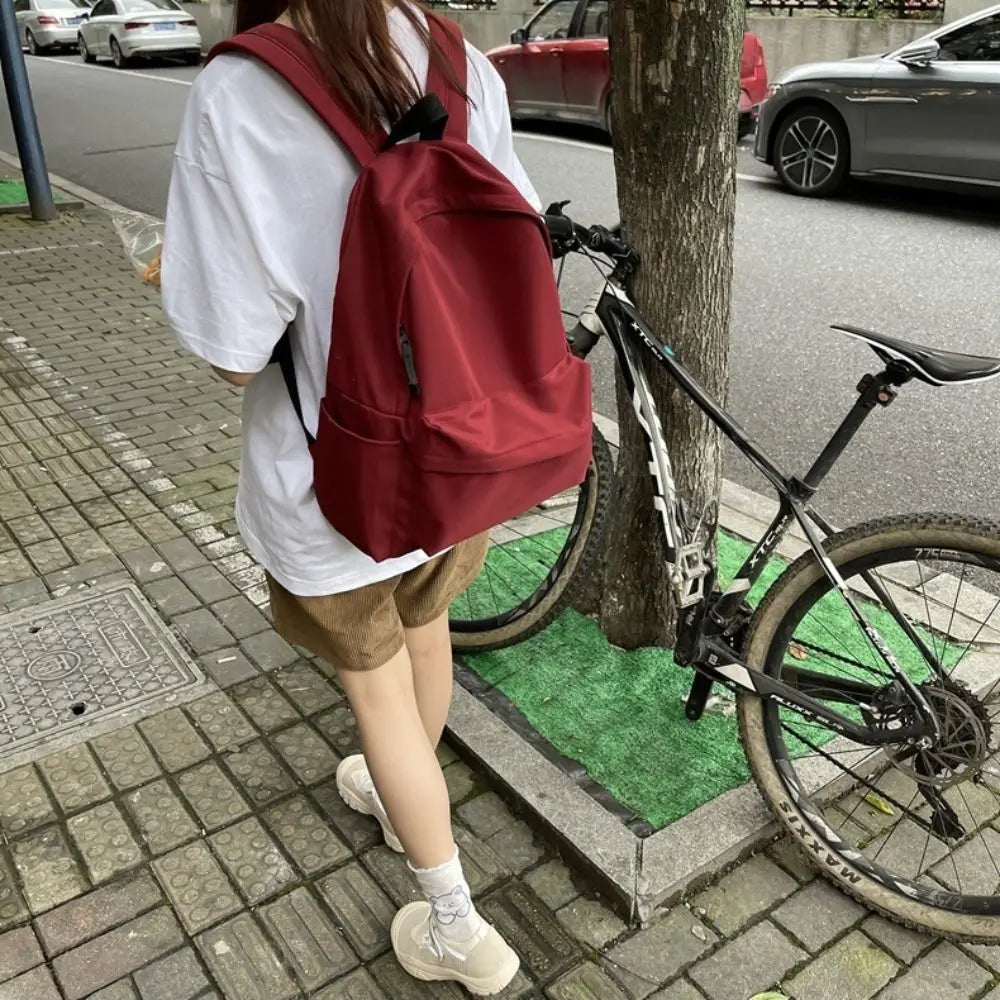 Black Grey White Red Versatile Backpack High Quality Large Capacity Nylon Computer Bag Washable Waterproof Travel Bag Unisex