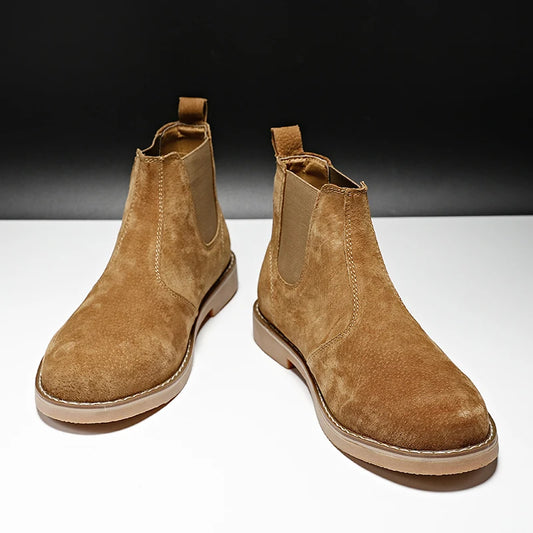 Men Suede Leather Vintage Ankle Boots