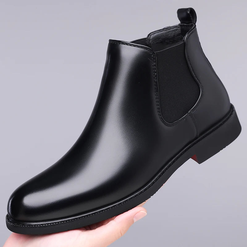 Casual Leather Men´s Chelsea Boots Comfortable Male Business Shoes