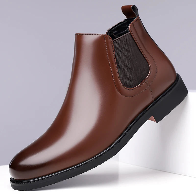 Casual Leather Men´s Chelsea Boots Comfortable Male Business Shoes