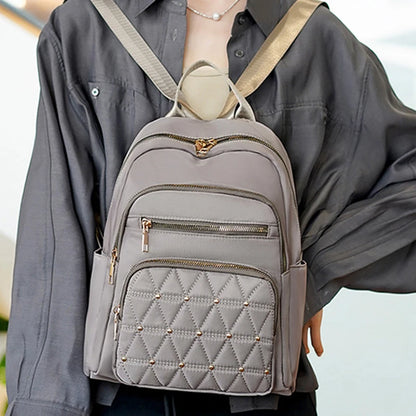 Neutral color backpack for men and women, suitable for students' spring outings and schoolbags with zippers