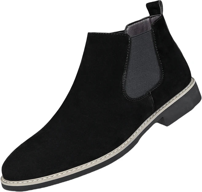 Fashion Men's Chelsea Boots Mid Top Leather Casual Shoes New Vintage Style Male Handmade Footwear Business Dress Man Ankle Boots