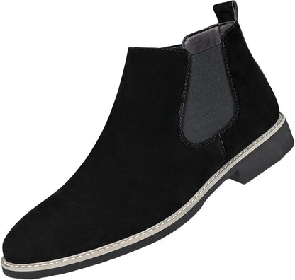 Fashion Men's Chelsea Boots Mid Top Leather Casual Shoes New Vintage Style Male Handmade Footwear Business Dress Man Ankle Boots