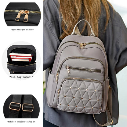 Neutral color backpack for men and women, suitable for students' spring outings and schoolbags with zippers