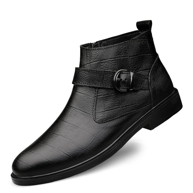 Men's Genuine Leather Casual Shoes,High-quality Thick-soled Boots