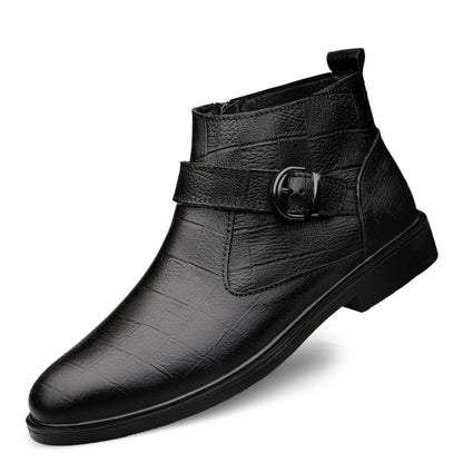 Men's Genuine Leather Casual Shoes,High-quality Thick-soled Boots