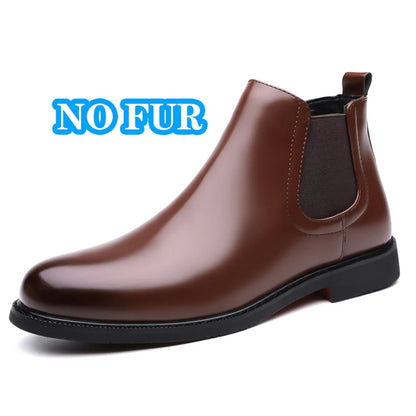 Casual Leather Men´s Chelsea Boots Comfortable Male Business Shoes