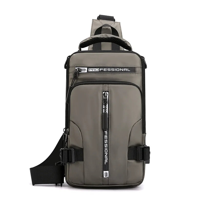 Men's Chest Bag Multifunction Travel Small Backpack Man Crossbody Bags with USB Port Men Shoulder Bag Fashion Chest Pack