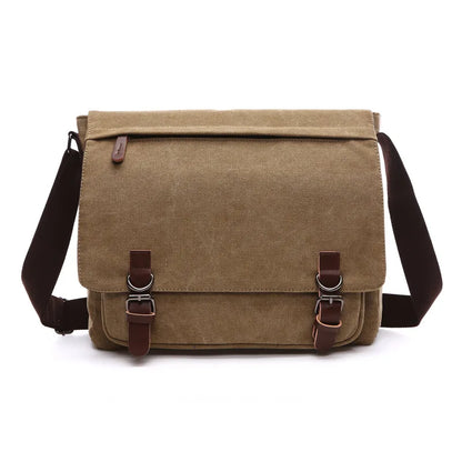 Vintage Bag Canvas Laptop Shoulder Bag Messenger Bag Men Casual Crossbody Bags School Bookbag