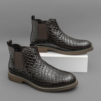 British Style Men's High Top Chelsea  Casual Leather Boots