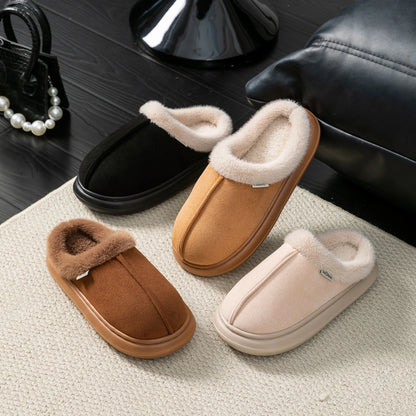 Men's Warm Non-Slip Slippers, Plush Fleece Lined Fuzzy House Shoes with Thick Sole for Indoor Home Use in Fall/Winter