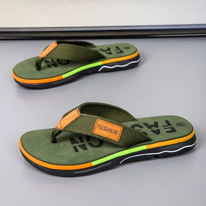 High Quality Green Men Flip-Flop Non-slip Slippers