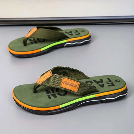 High Quality Green Men Flip-Flop Non-slip Slippers