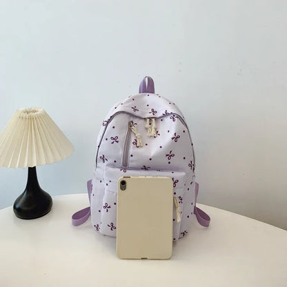 Bow Print  Straps Large Capacity Backpack for Daily Use