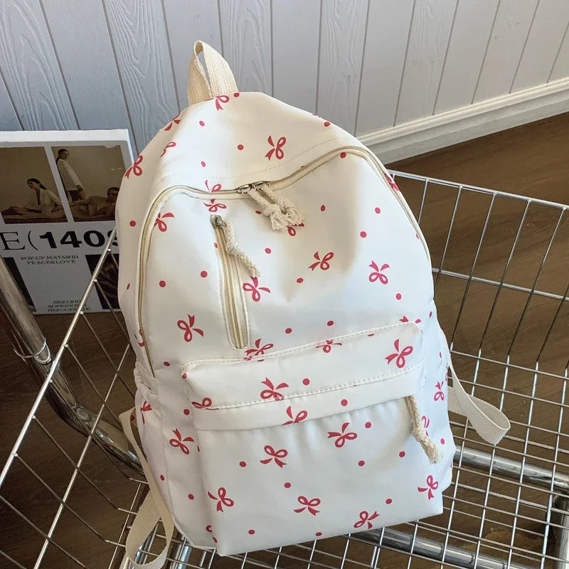 Bow Print  Straps Large Capacity Backpack for Daily Use
