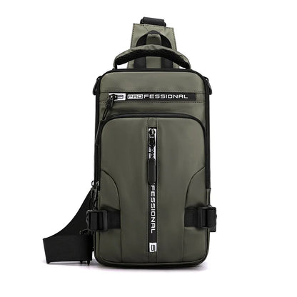Men's Chest Bag Multifunction Travel Small Backpack Man Crossbody Bags with USB Port Men Shoulder Bag Fashion Chest Pack
