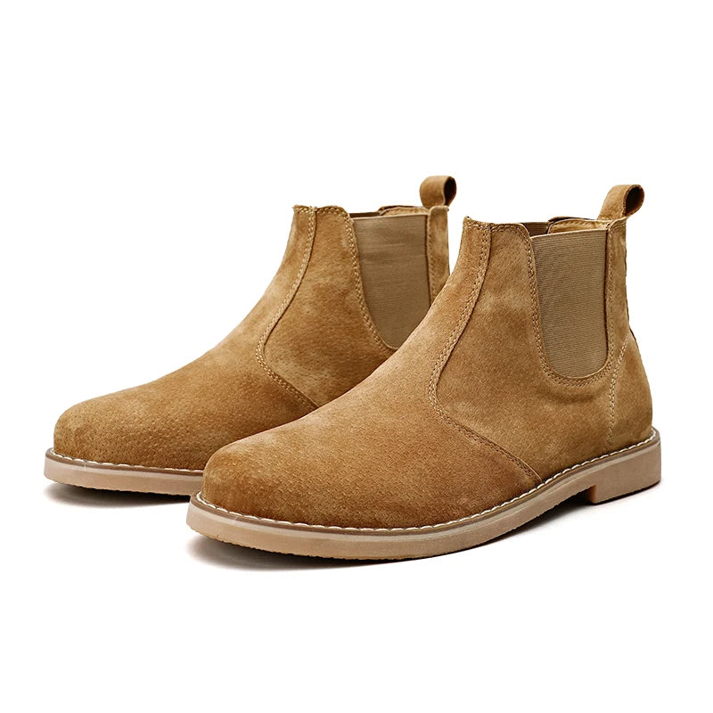 Men Suede Leather Vintage Ankle Boots
