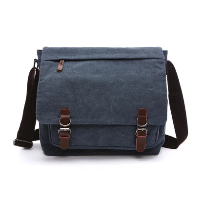 Vintage Bag Canvas Laptop Shoulder Bag Messenger Bag Men Casual Crossbody Bags School Bookbag