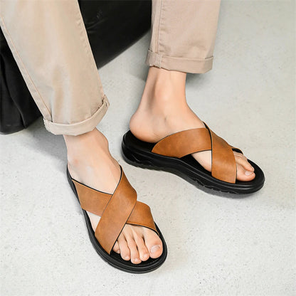 Men´s Leather Slippers with Soft Sole