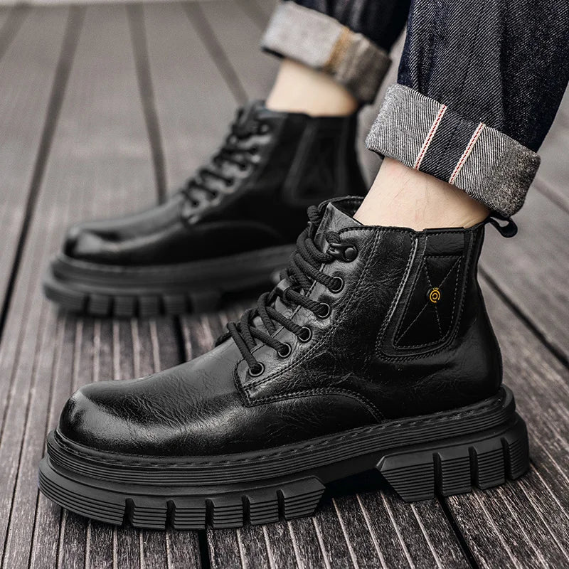 Lace-Up High Chelsea Men's Boots  Suede