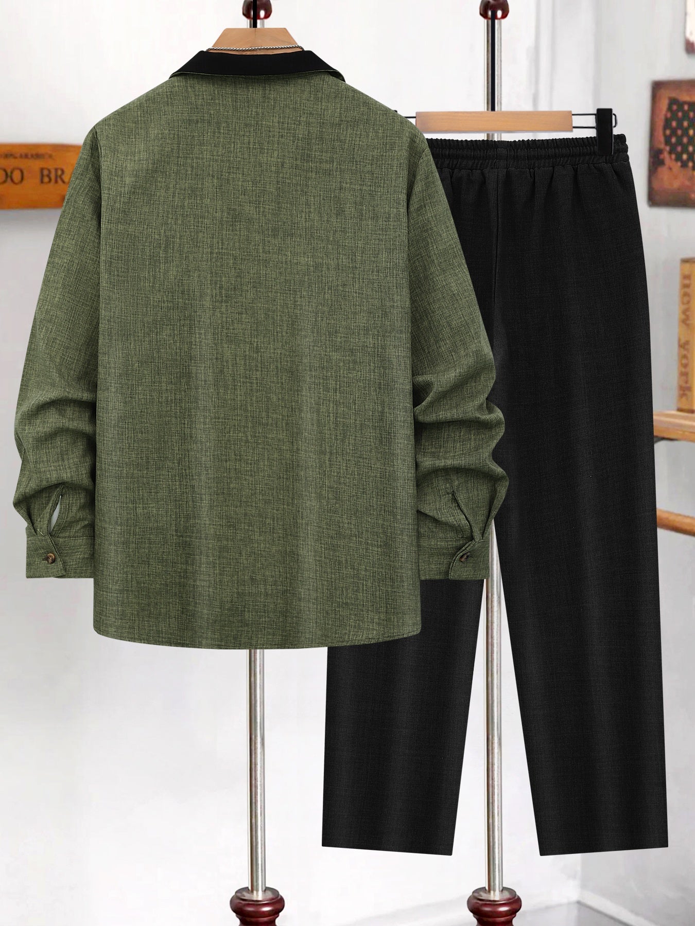 Men's Casual Long Sleeve Suit - Made of Polyester, Machine Washable