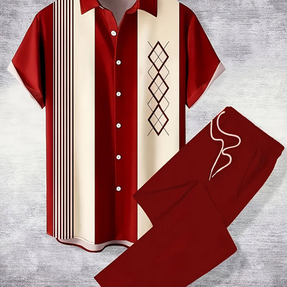 Men's Fashion Casual Suit Jacket and Pants Two-Piece Set