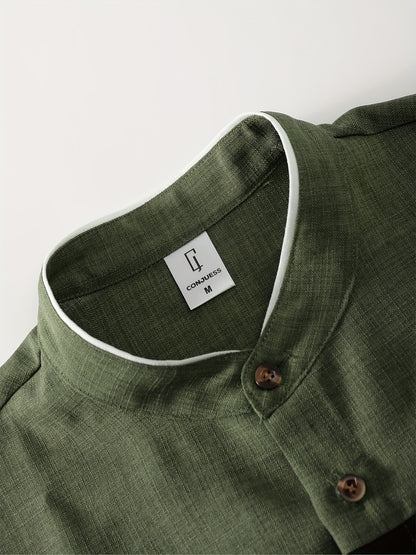 Men's Button-Up Long Sleeve Shirt & Pants Set